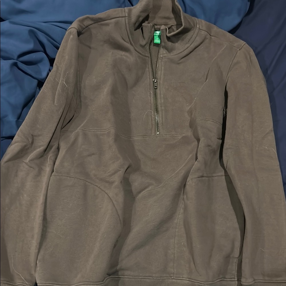 Dip Gray Zip Up Sweater Casual Knit